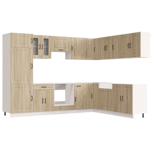 vidaXL 14 Piece Kitchen Cabinet Set "Kalmar" Sonoma Oak Engineered Wood