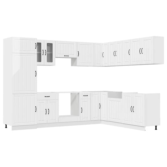 vidaXL 14 Piece Kitchen Cabinet Set "Lucca" Gloss White Engineered Wood