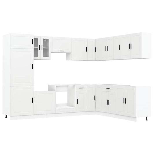 vidaXL 14 Piece Kitchen Cabinet Set "Porto" White Engineered Wood
