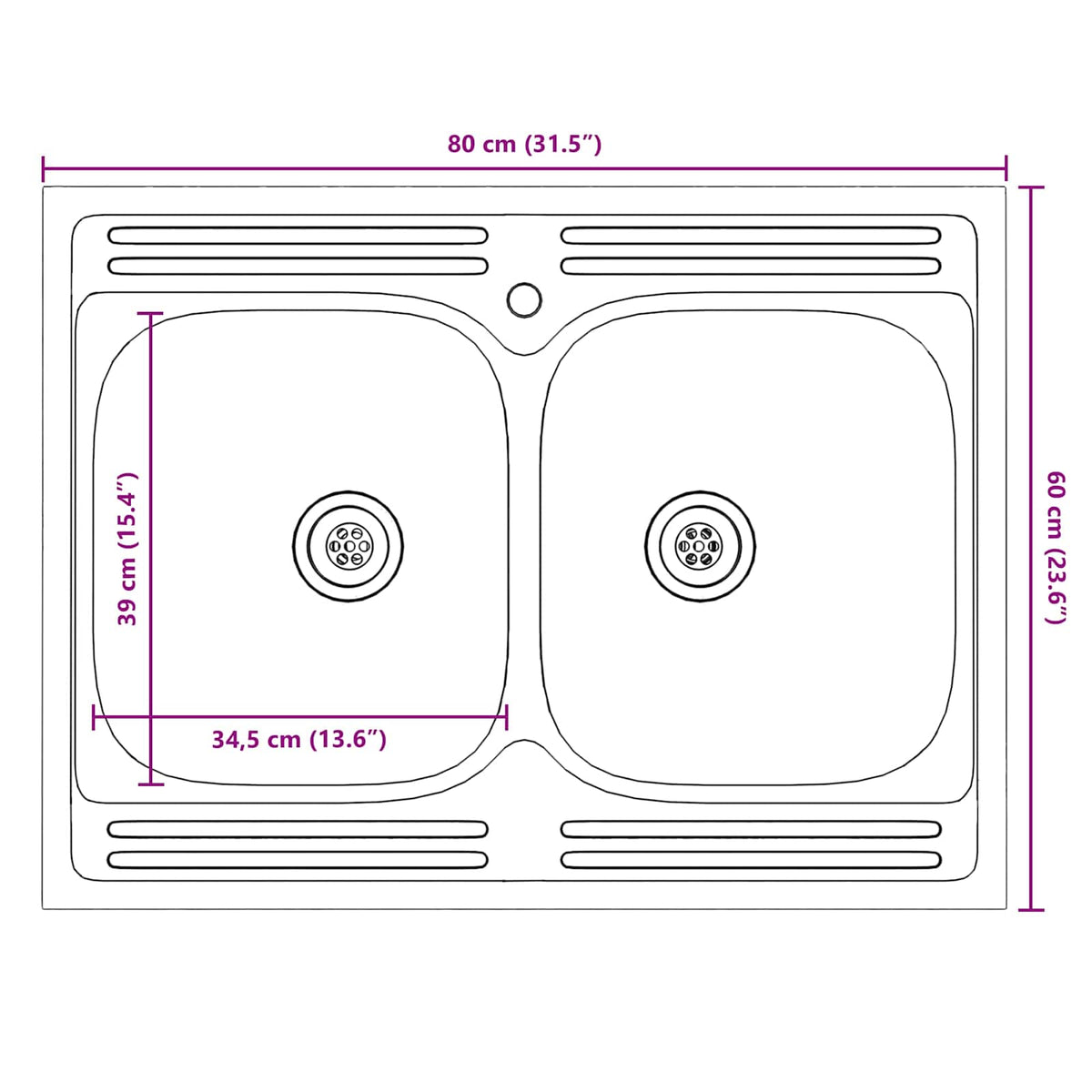 vidaXL Sink Base Cabinet Porto 2 pcs Grey 80 x 46 x 81.5 cm