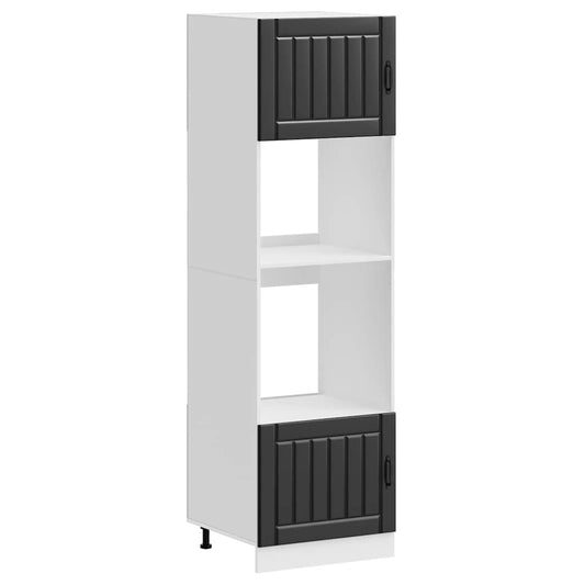 vidaXL Oven Cabinets 2 pcs "Lucca" Black Engineered Wood