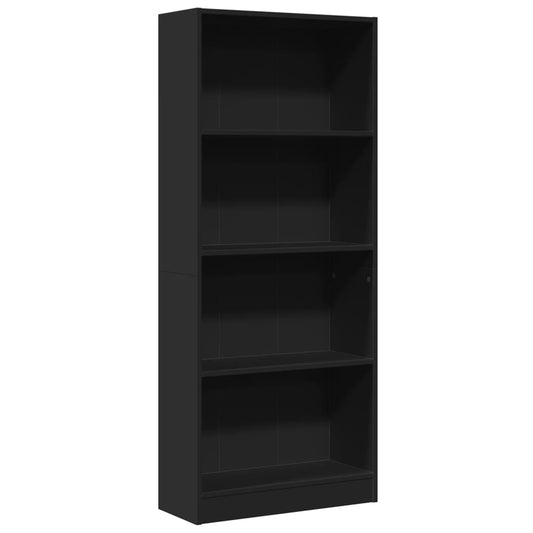 vidaXL Bookcase Black 60x24x143 cm Engineered Wood