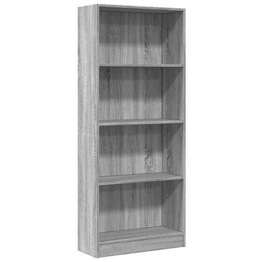 vidaXL Bookcase Grey Sonoma 60x24x143 cm Engineered Wood