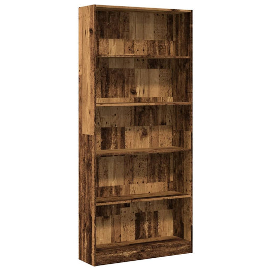 vidaXL Bookcase Old Wood 80x24x176 cm Engineered Wood