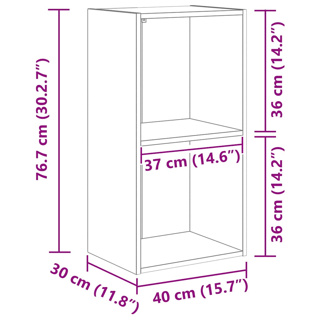 vidaXL Bookcase Artisian Oak 40x30x77 cm Engineered Wood