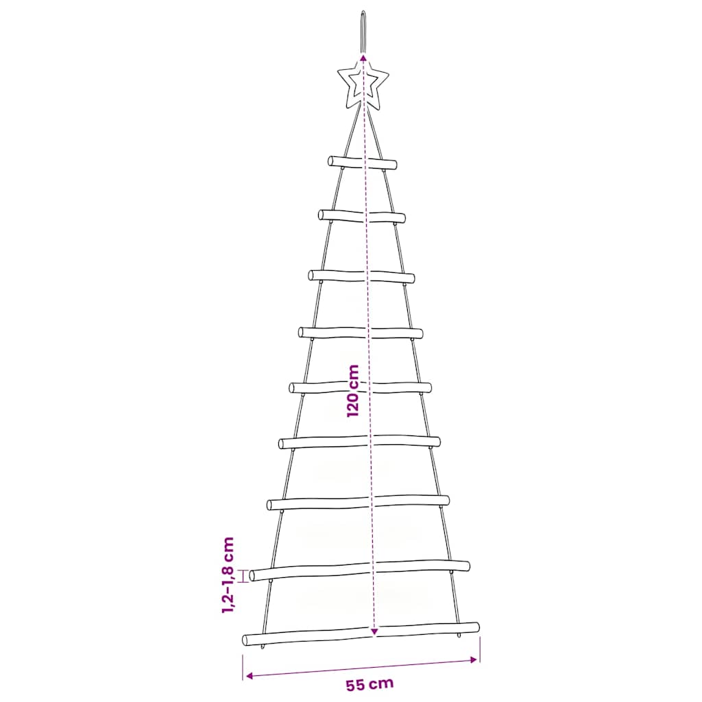 vidaXL Hanging Christmas Trees with Top Stars 2 pcs 55x120 cm