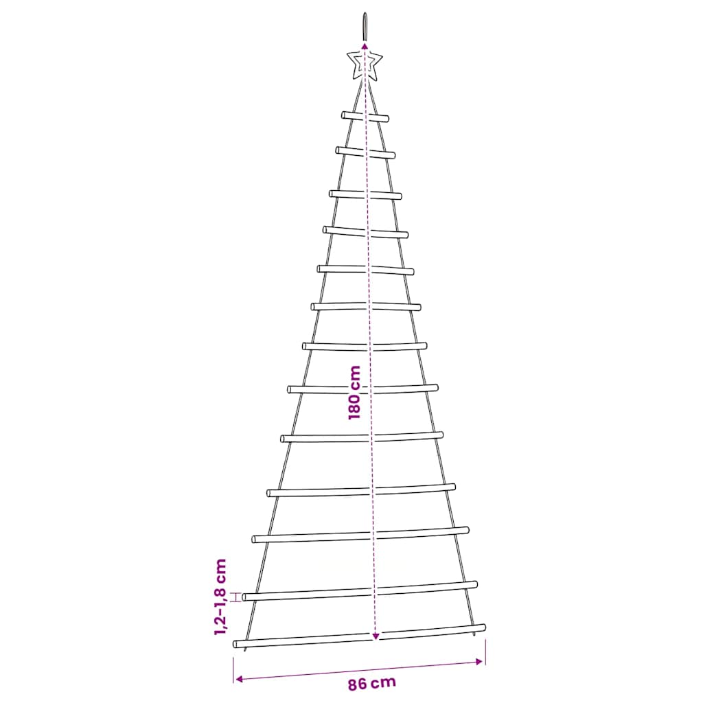 vidaXL Hanging Christmas Tree with Top Star 86x180 cm Natural Branch