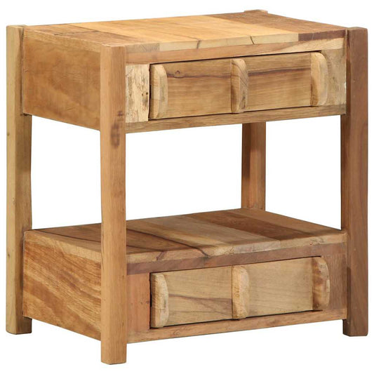 vidaXL End Table with Drawer Brown 43 x 32 x 46 cm Solid Reclaim Wood