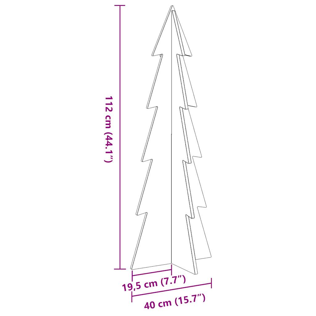vidaXL Wooden Christmas Tree for Decoration White 112 cm