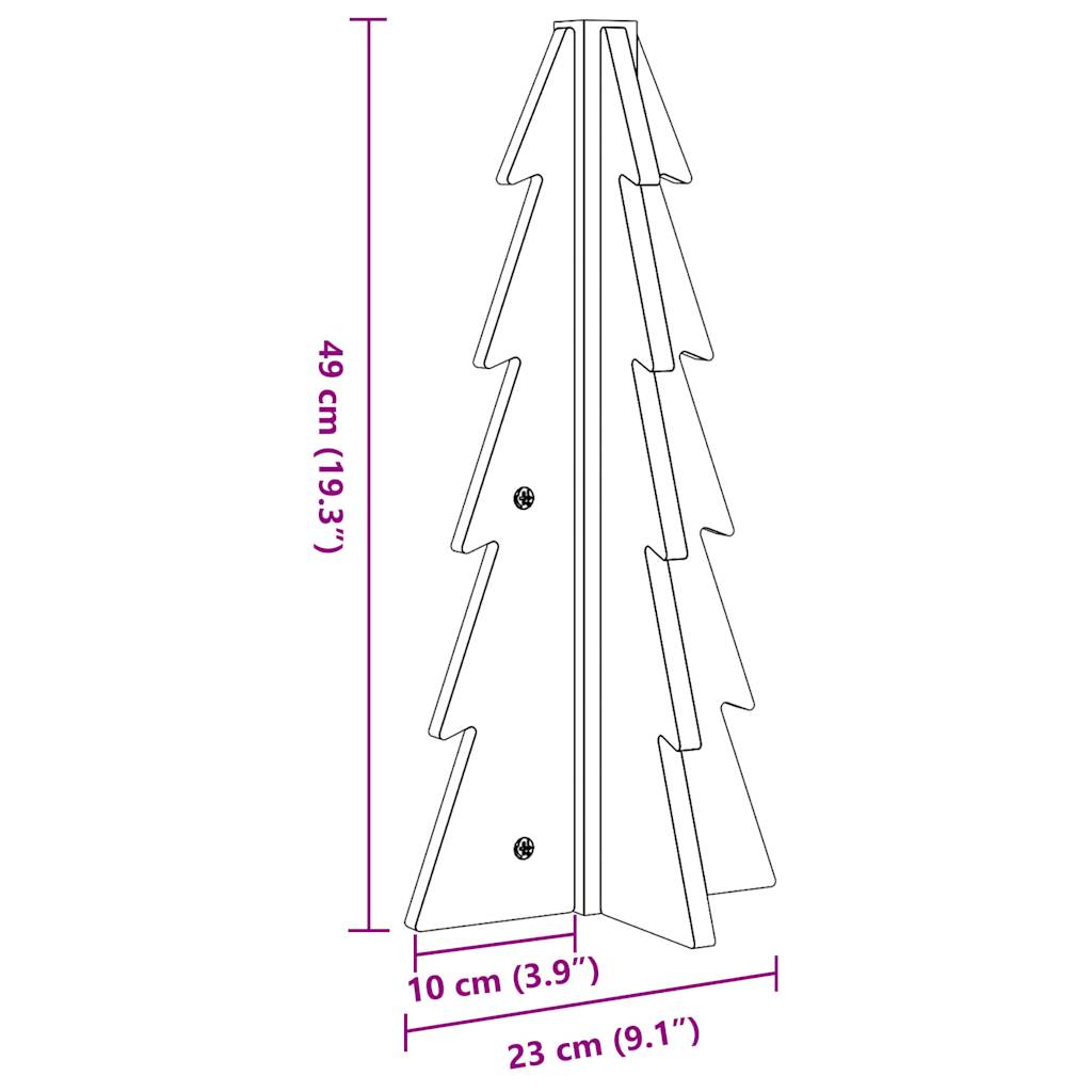 vidaXL Wooden Christmas Tree for Decoration Wax Brown 49 cm