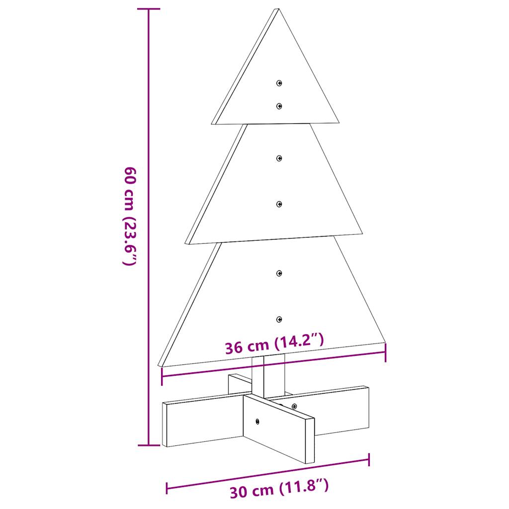 vidaXL Wooden Christmas Tree for Decoration Wax Brown 60 cm