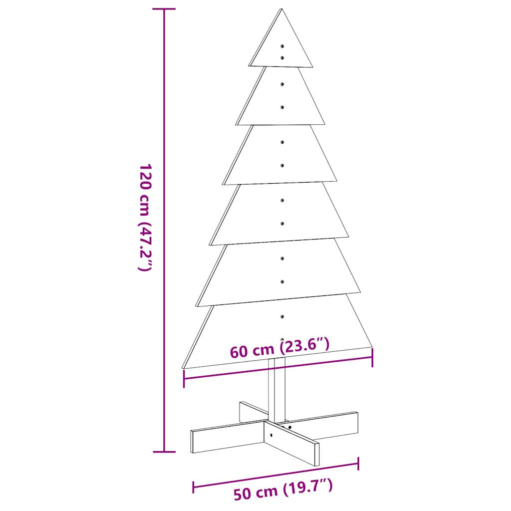 vidaXL Wooden Christmas Tree for Decoration White 120 cm