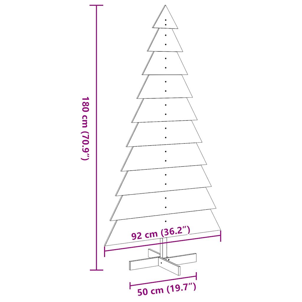 vidaXL Wooden Christmas Tree for Decoration Wax Brown 180 cm Solid Wood Pine