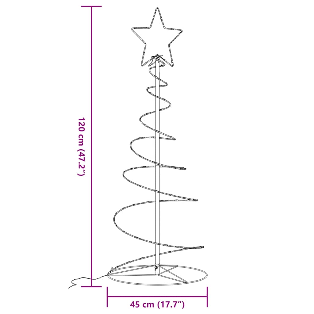 vidaXL LED Christmas Tree 80 LEDs Warm White 120 cm