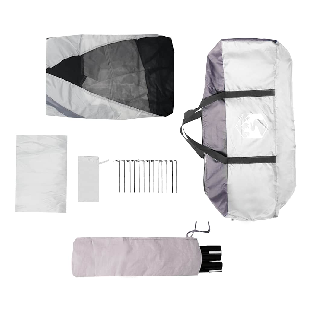 vidaXL Pool Tent with Removable Fly & Mesh Walls Grey 512x458 cm