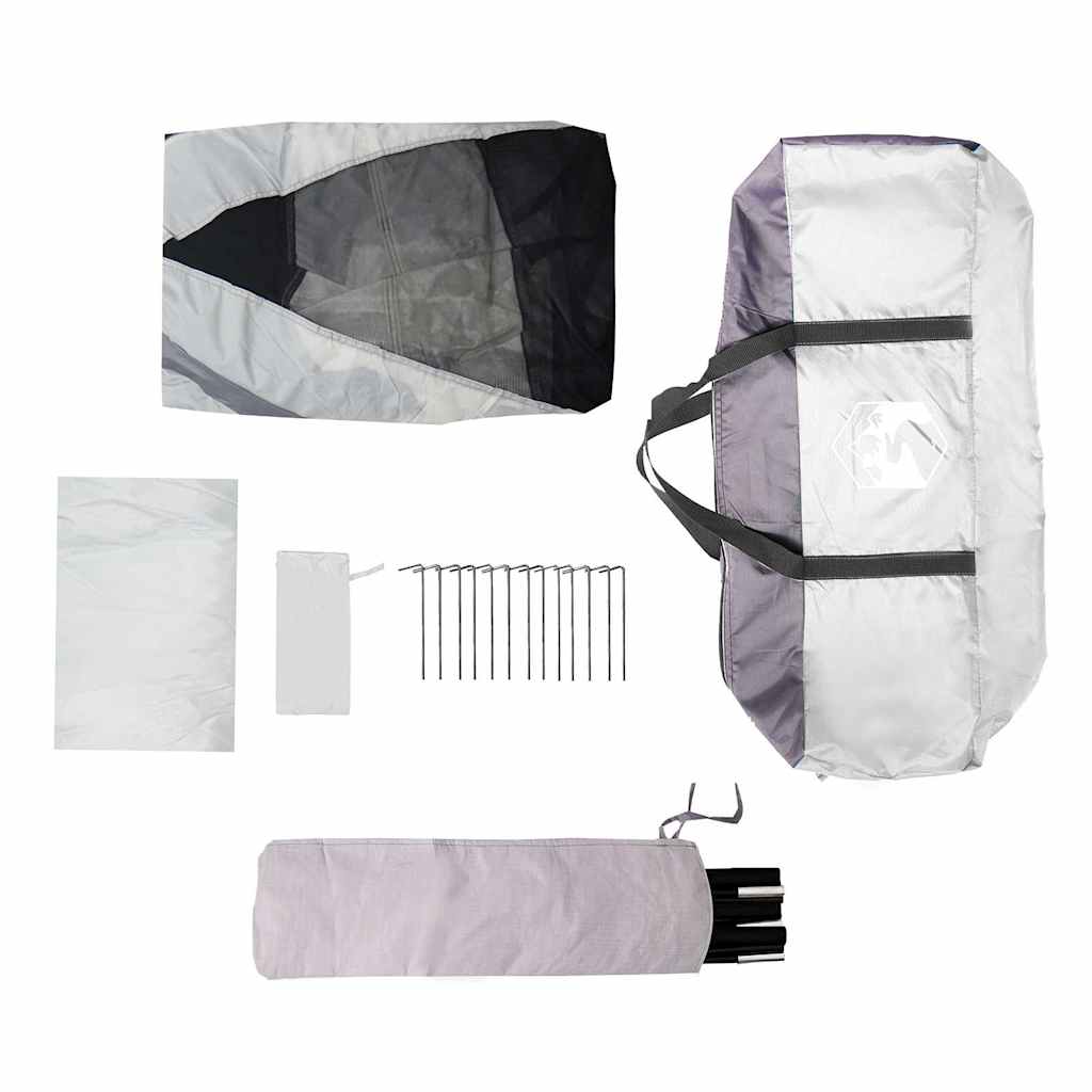 vidaXL Pool Tent with Removable Fly & Mesh Walls Grey 512x458 cm