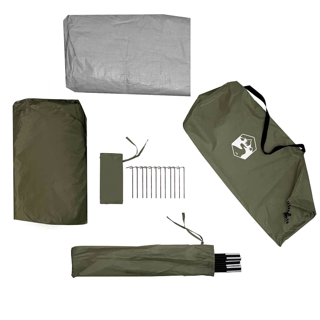 vidaXL Fishing Tent 3-Person Olive Green Waterproof