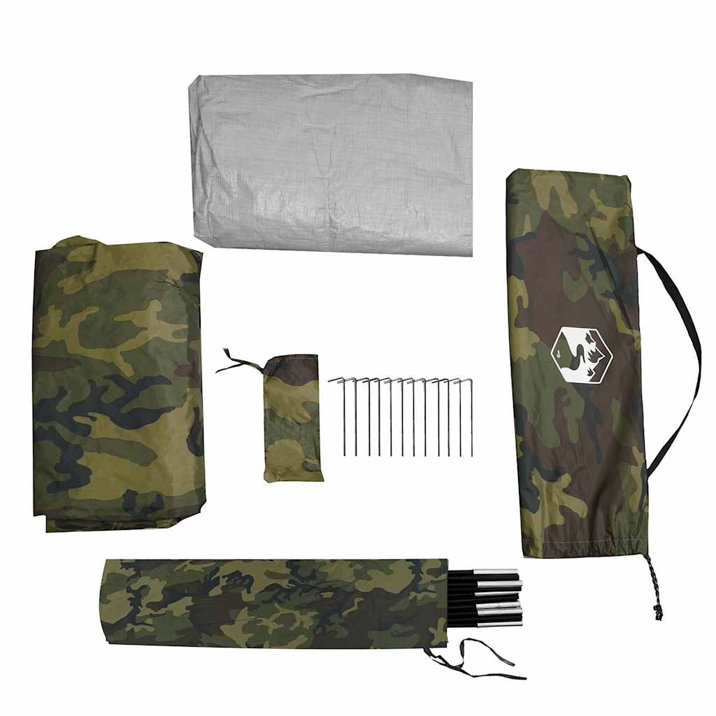 vidaXL Fishing Tent 3-Person Camouflage Waterproof