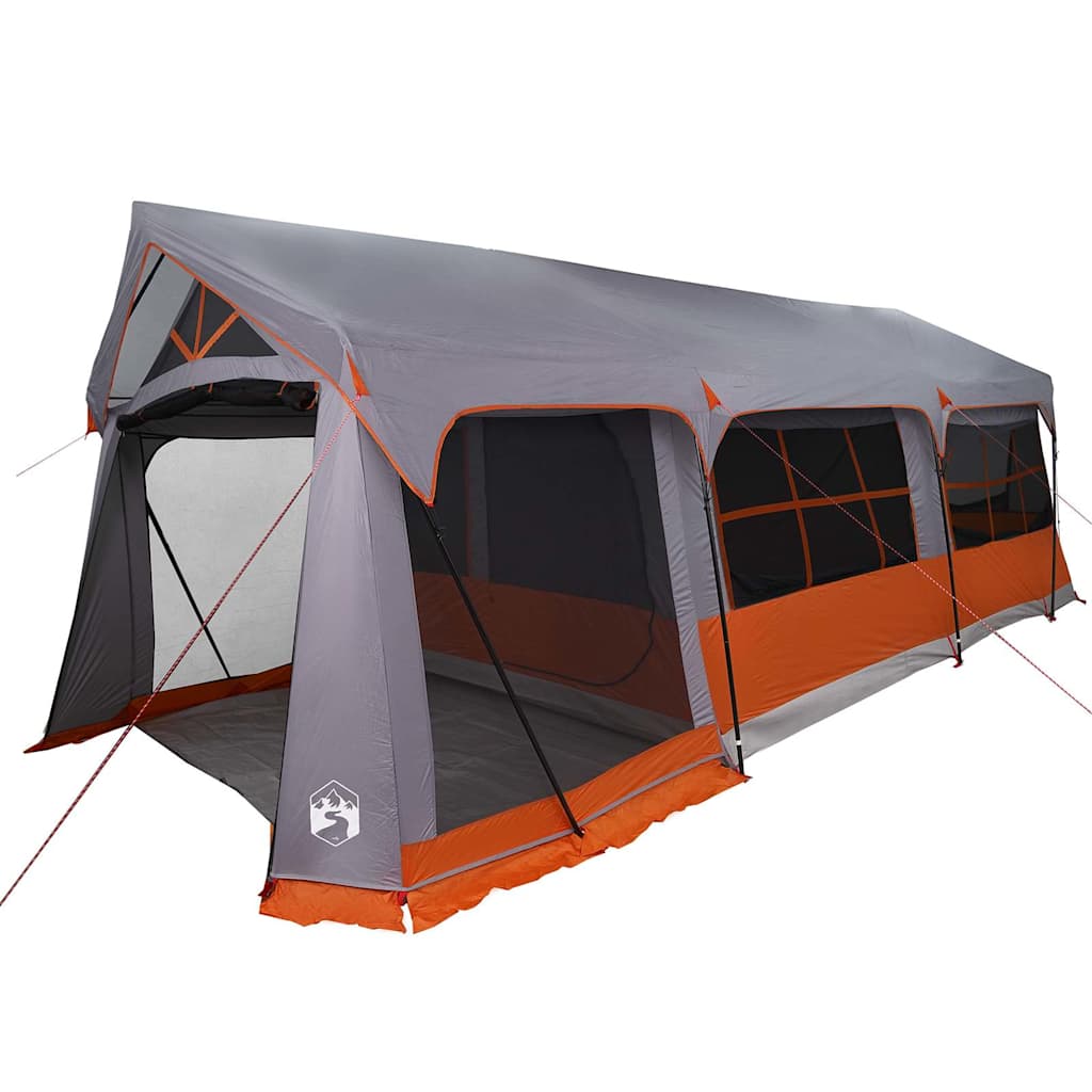 vidaXL Family Tent Grey and Orange 620 x 322 x 240 cm Polyester