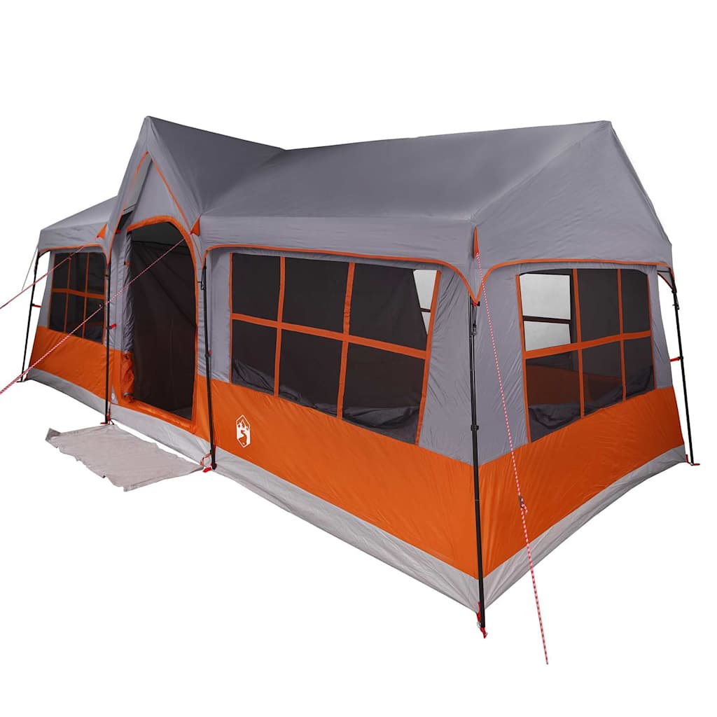 vidaXL Family Tent with Roof Grey and Orange 622 x 295 x 238 cm