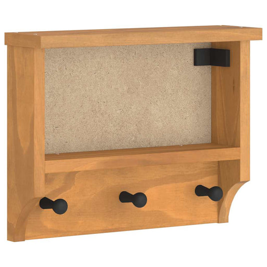 vidaXL Wall-mounted Coat Rack "SANDNES" 45x12x35 cm Solid Wood Pine