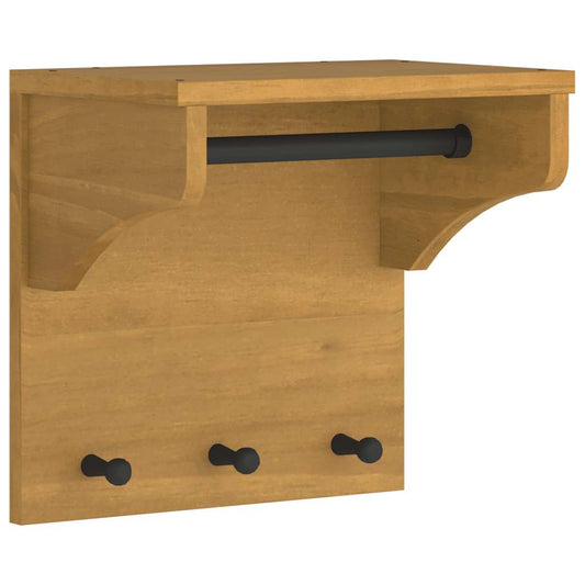 vidaXL Wall-mounted Coat Rack "SANDNES" 43x30x42 cm Solid Wood Pine