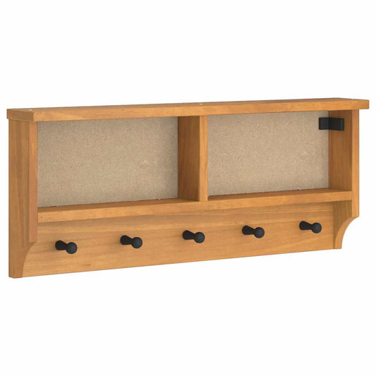vidaXL Wall-mounted Coat Rack "SANDNES" 87x12x35 cm Solid Wood Pine