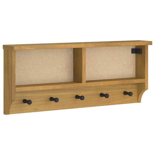 vidaXL Wall-mounted Coat Rack SANDNES 87x12x35 cm Solid Wood Pine