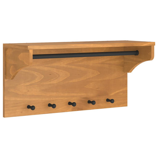 vidaXL Wall-mounted Coat Rack "SANDNES" 87x30x42 cm Solid Wood Pine