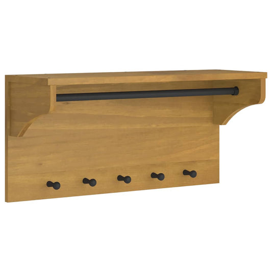 vidaXL Wall-mounted Coat Rack "SANDNES" 87x30x42 cm Solid Wood Pine
