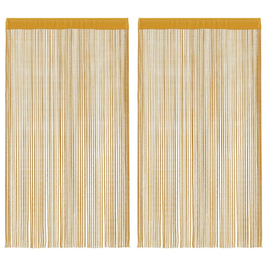 vidaXL String Curtains 2 pcs Gold 140x250 cm