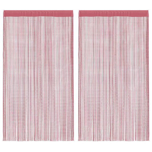 vidaXL String Curtains 2 pcs Pink 140x250 cm