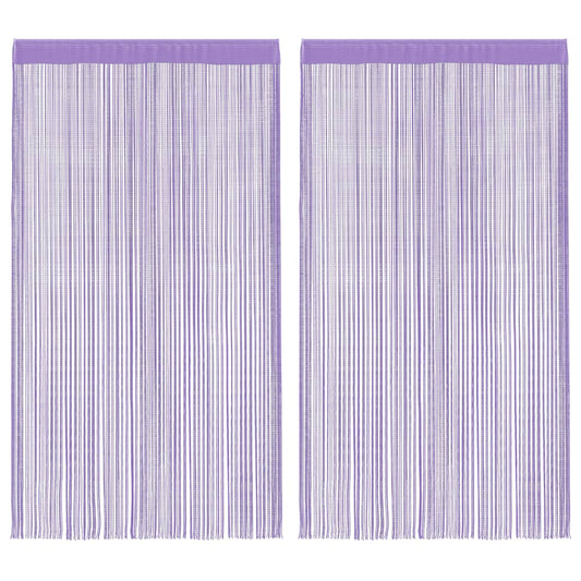 vidaXL String Curtains 2 pcs Purple 100x250 cm