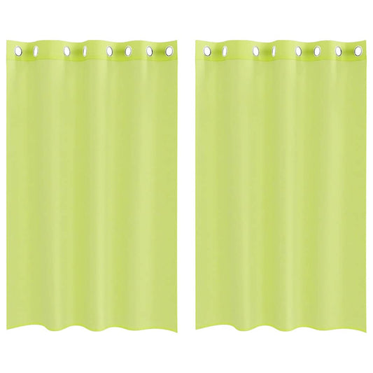 vidaXL Voile Curtains with Grommets 2 pcs Apple Green 140x175 cm