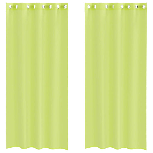 vidaXL Voile Curtains with Grommets 2 pcs Apple Green 140x245 cm