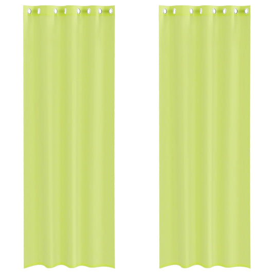 vidaXL Voile Curtains with Grommets 2 pcs Apple Green 140x260 cm