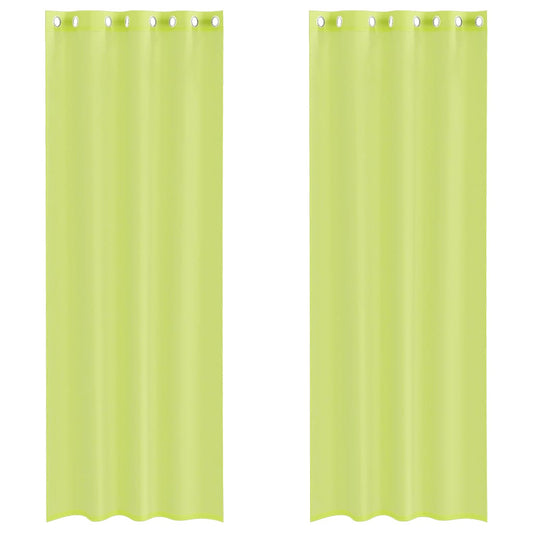 vidaXL Voile Curtains with Grommets 2 pcs Apple Green 140x260 cm