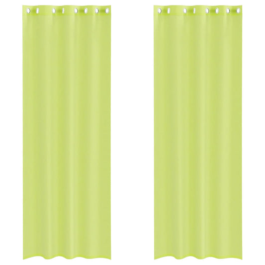 vidaXL Voile Curtains with Grommets 2 pcs Apple Green 140x300 cm