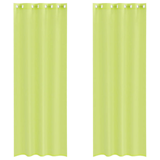 vidaXL Voile Curtains with Grommets 2 pcs Apple Green 140x300 cm