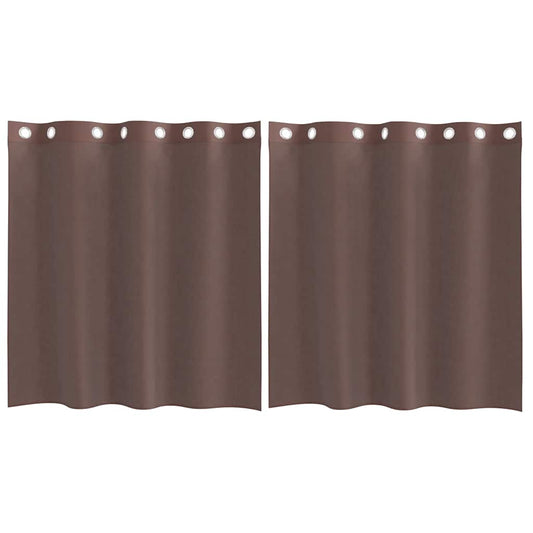vidaXL Voile Curtains with Grommets 2 pcs Brown 140x140 cm