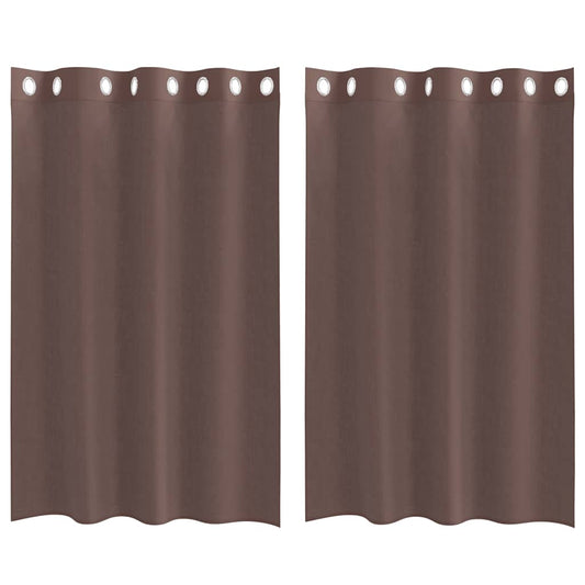 vidaXL Voile Curtains with Grommets 2 pcs Brown 140x175 cm