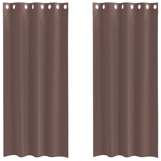 vidaXL Voile Curtains with Grommets 2 pcs Brown 140x245 cm