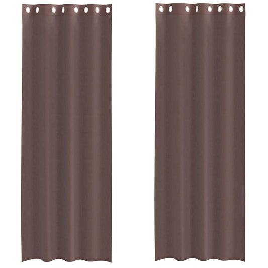 vidaXL Voile Curtains with Grommets 2 pcs Brown 140x300 cm