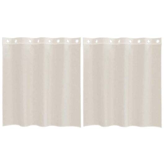 vidaXL Voile Curtains with Grommets 2 pcs Cream 140x140 cm