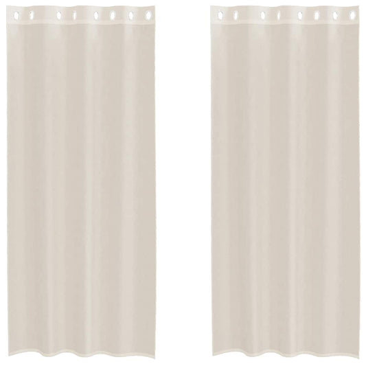 vidaXL Voile Curtains with Grommets 2 pcs Cream 140x225 cm