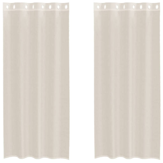 vidaXL Voile Curtains with Grommets 2 pcs Cream 140x245 cm