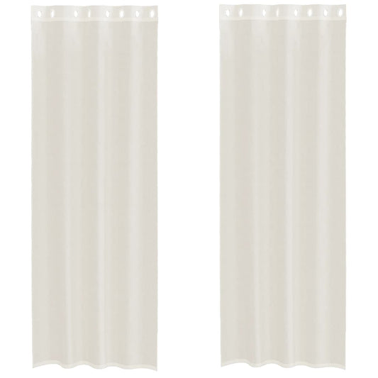 vidaXL Voile Curtains with Grommets 2 pcs Cream 140x300 cm