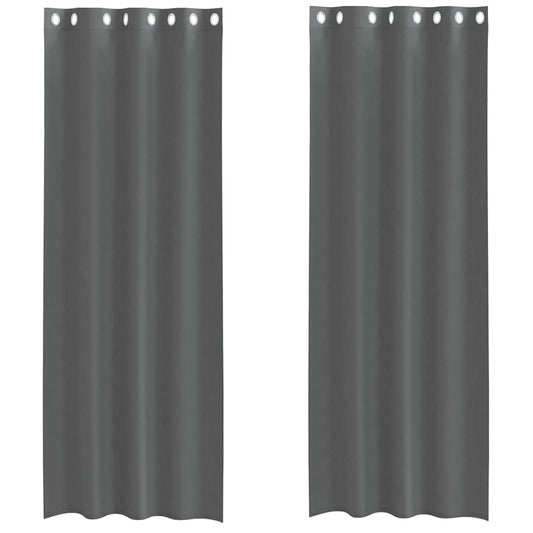 vidaXL Voile Curtains with Grommets 2 pcs Dark Grey 140x260 cm