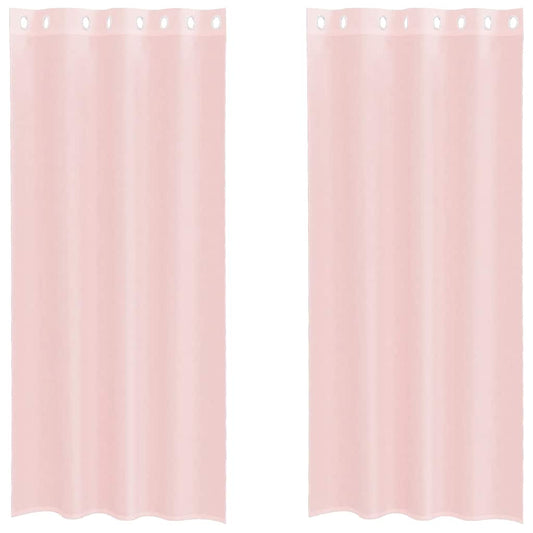 vidaXL Voile Curtains with Grommets 2 pcs Light Pink 140x225 cm