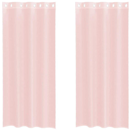 vidaXL Voile Curtains with Grommets 2 pcs Light Pink 140x245 cm